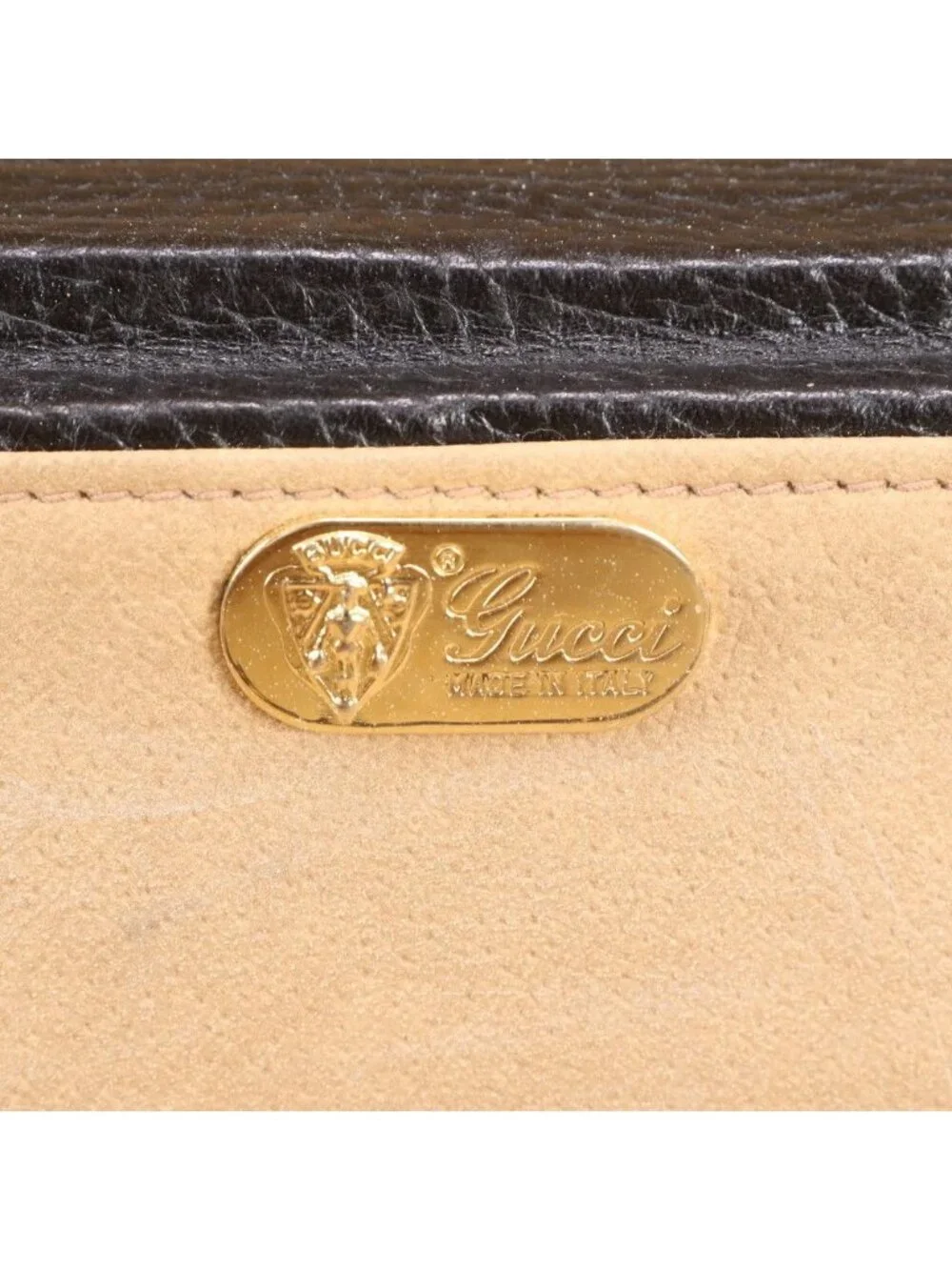 Gucci Vintage Leather Trunk Hardcase Bag Suitcase Black